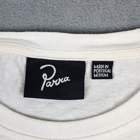 By Parra T-Shirt Accept Cat Lady Men's Size Medium White Short Sleeve Designer - Picture 2 of 8